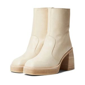 Free People White Leather Ruby Platform Boot